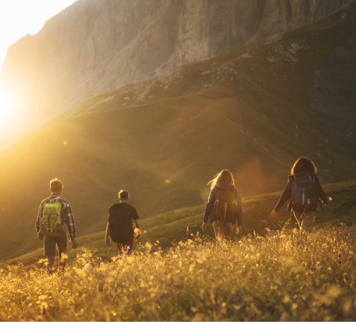 teenagers hiking together